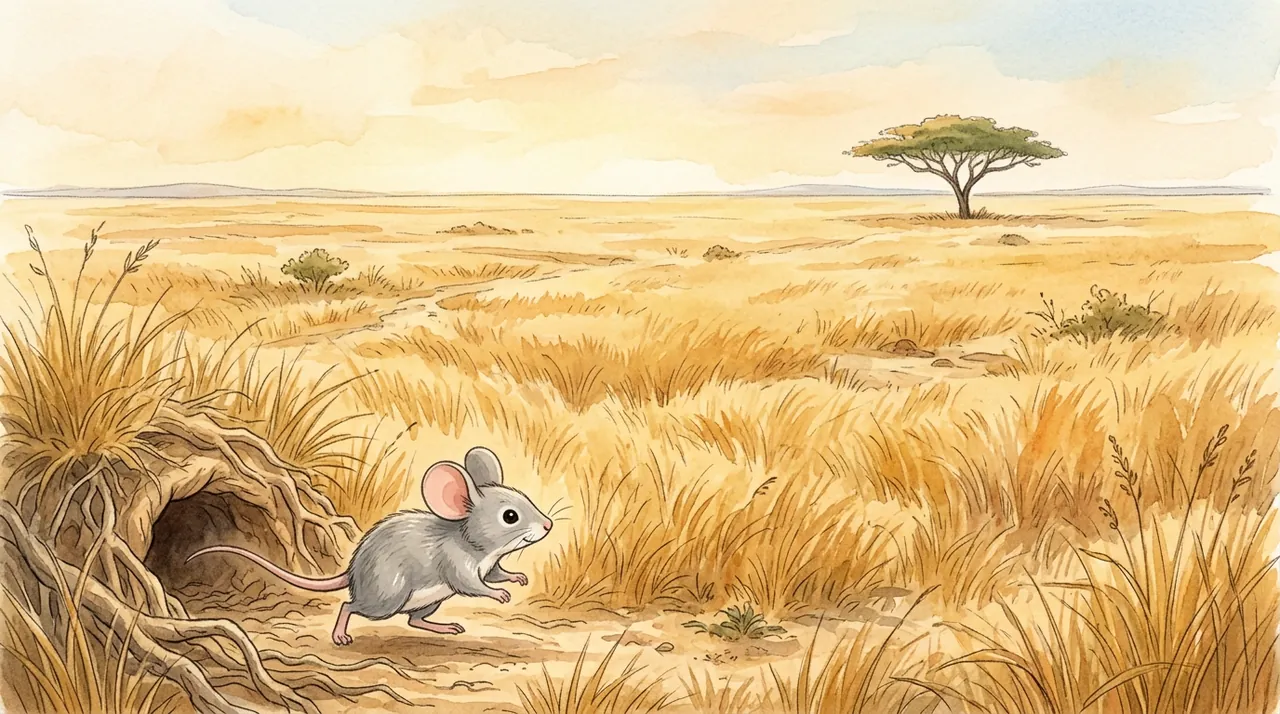 The mouse running to help after hearing the lion's roar